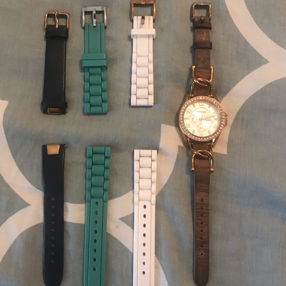Fossil watch with extra bands